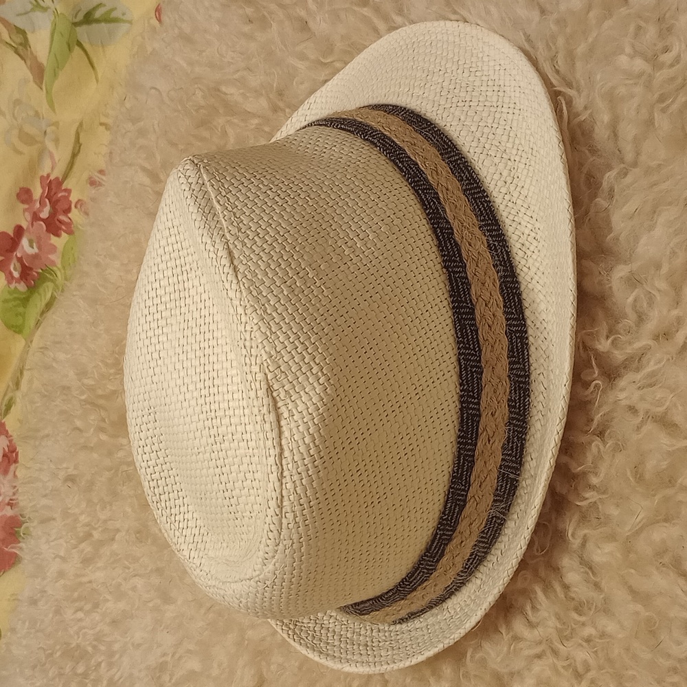 Panama Jack Woven Striped Hatband Fedora safari Hat XL- Worn 1X - Picture 3 of 7